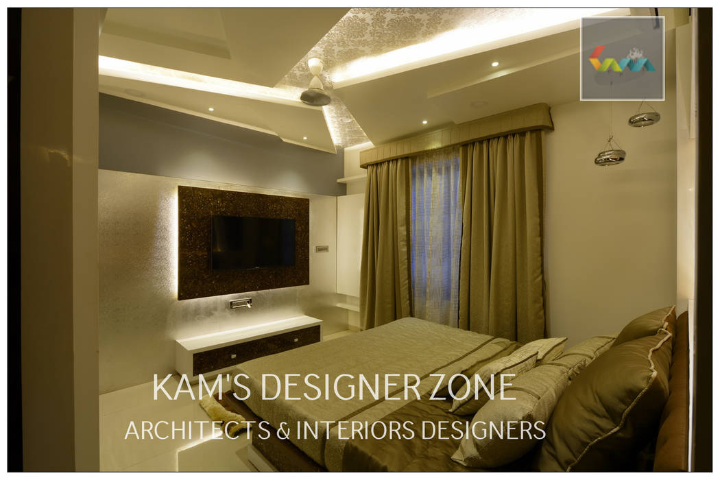 Home interior Design for Manish Thakkar, KAMS DESIGNER ZONE KAMS DESIGNER ZONE Modern style bedroom