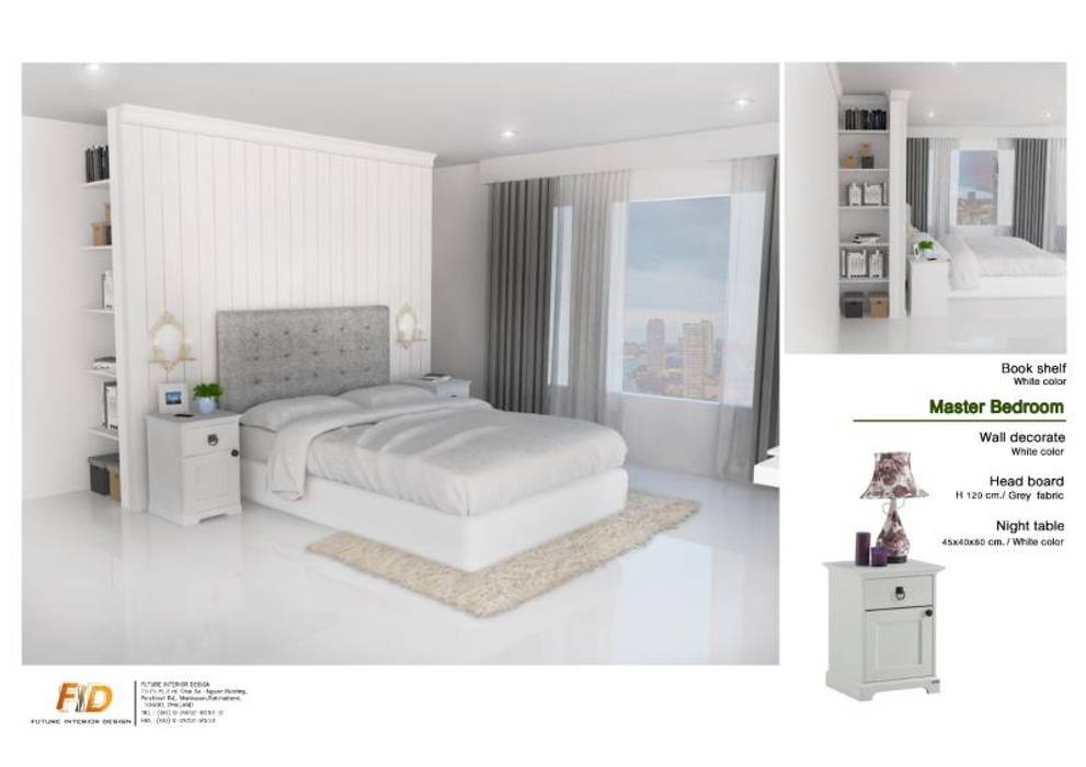The Oleander Condo, Future Interior Design Co.,Ltd. Future Interior Design Co.,Ltd. ห้องนอน