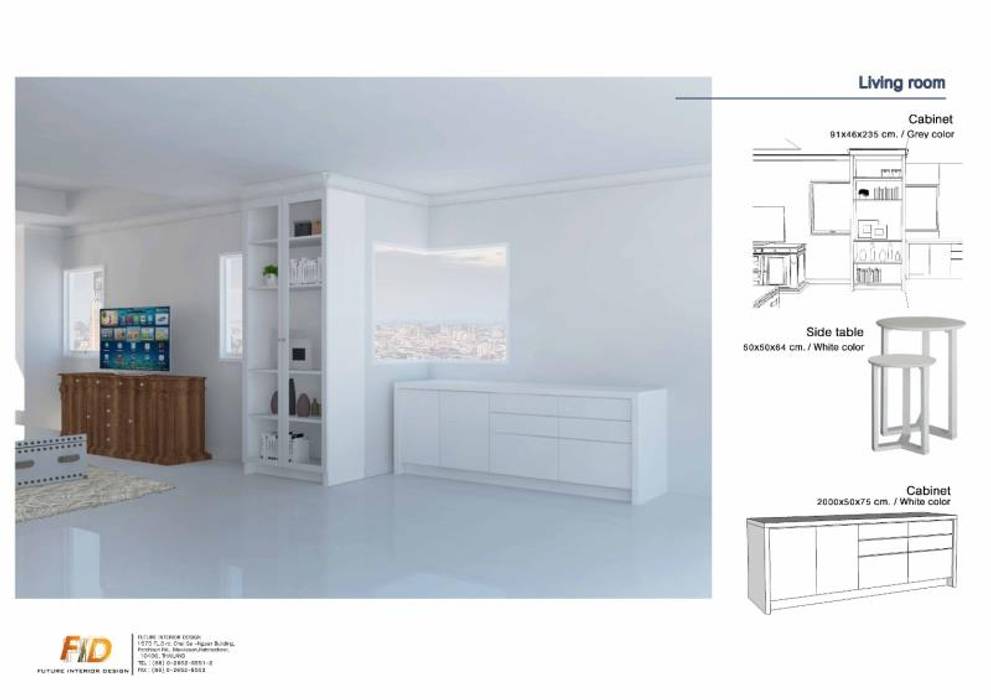 The Oleander Condo, Future Interior Design Co.,Ltd. Future Interior Design Co.,Ltd. ห้องนั่งเล่น