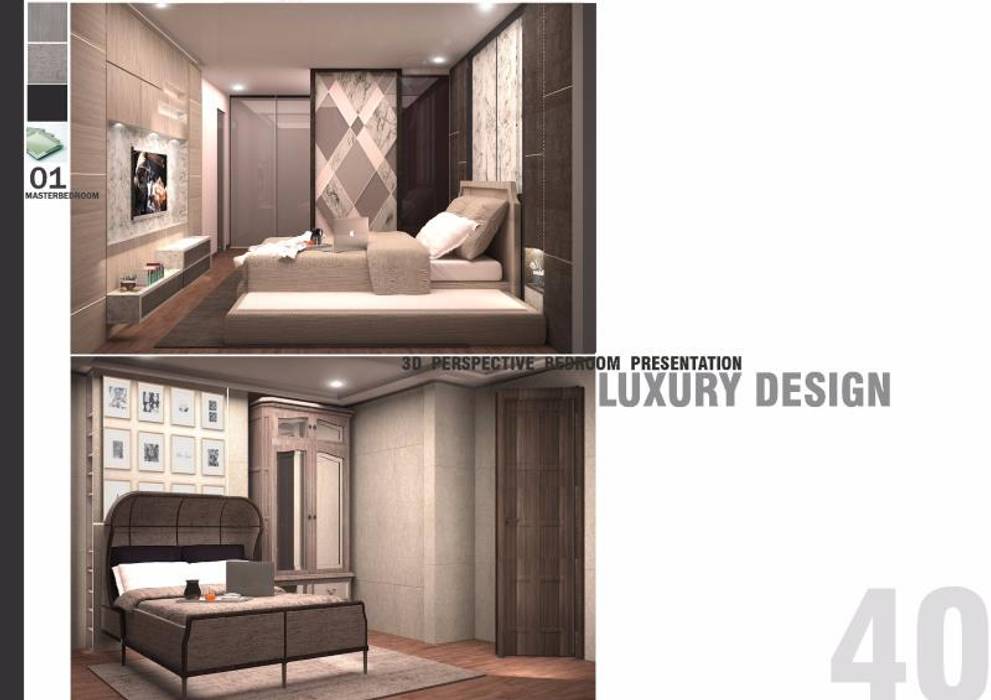 THE ROOM SUKHUMVIT 69 (STYLE LUXURY), Future Interior Design Co.,Ltd. Future Interior Design Co.,Ltd. ห้องนอน