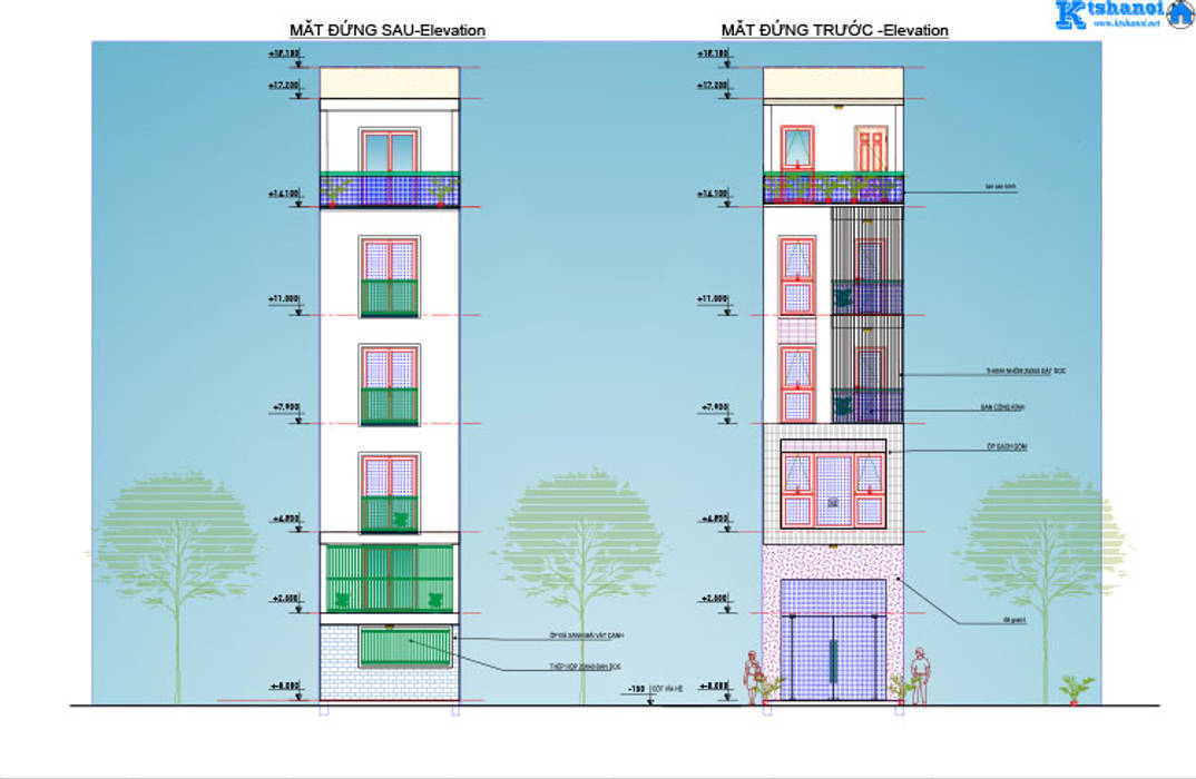 Mẫu thiết kế nhà phố 4mx16m đẹp kết hợp kinh doanh, Văn phòng kiến trúc Ktshanoi Văn phòng kiến trúc Ktshanoi