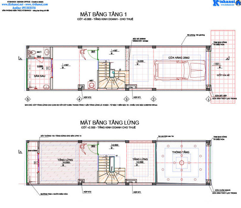 Mẫu thiết kế nhà phố 4mx16m đẹp kết hợp kinh doanh, Văn phòng kiến trúc Ktshanoi Văn phòng kiến trúc Ktshanoi