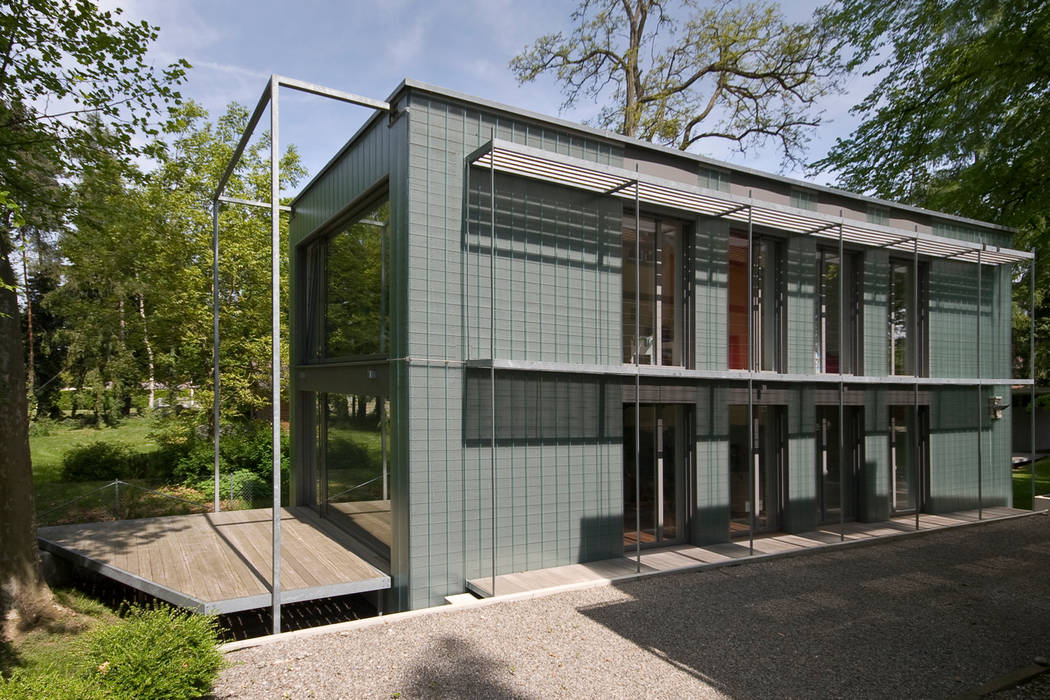 Südwestseite architekten geckeler minimalistische häuser eisen/stahl