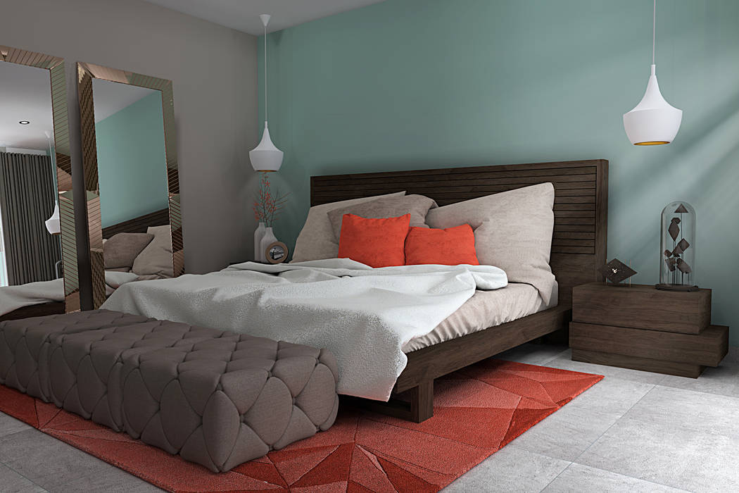 RECAMARA PRINCIPAL homify Dormitorios de estilo moderno Derivados de madera Transparente