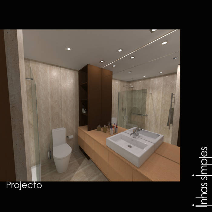 Baños de estilo moderno de Linhas Simples Moderno Piedra