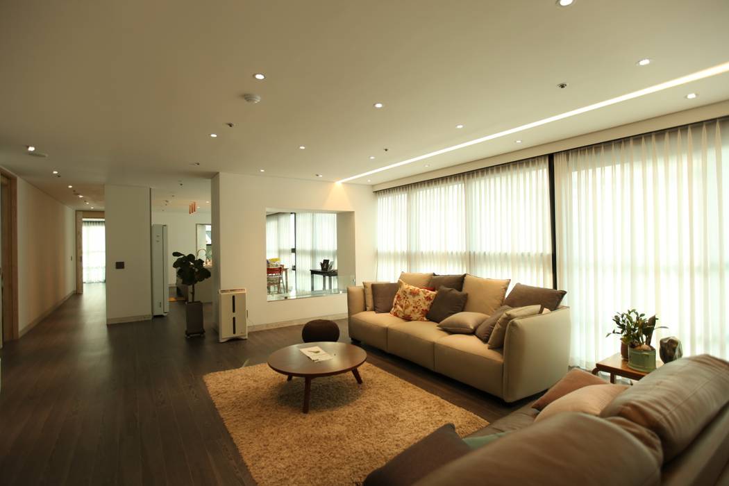 DONGBAEK HOUSING 주거 전체 리모델링 , atelierBASEMENT atelierBASEMENT Modern Living Room