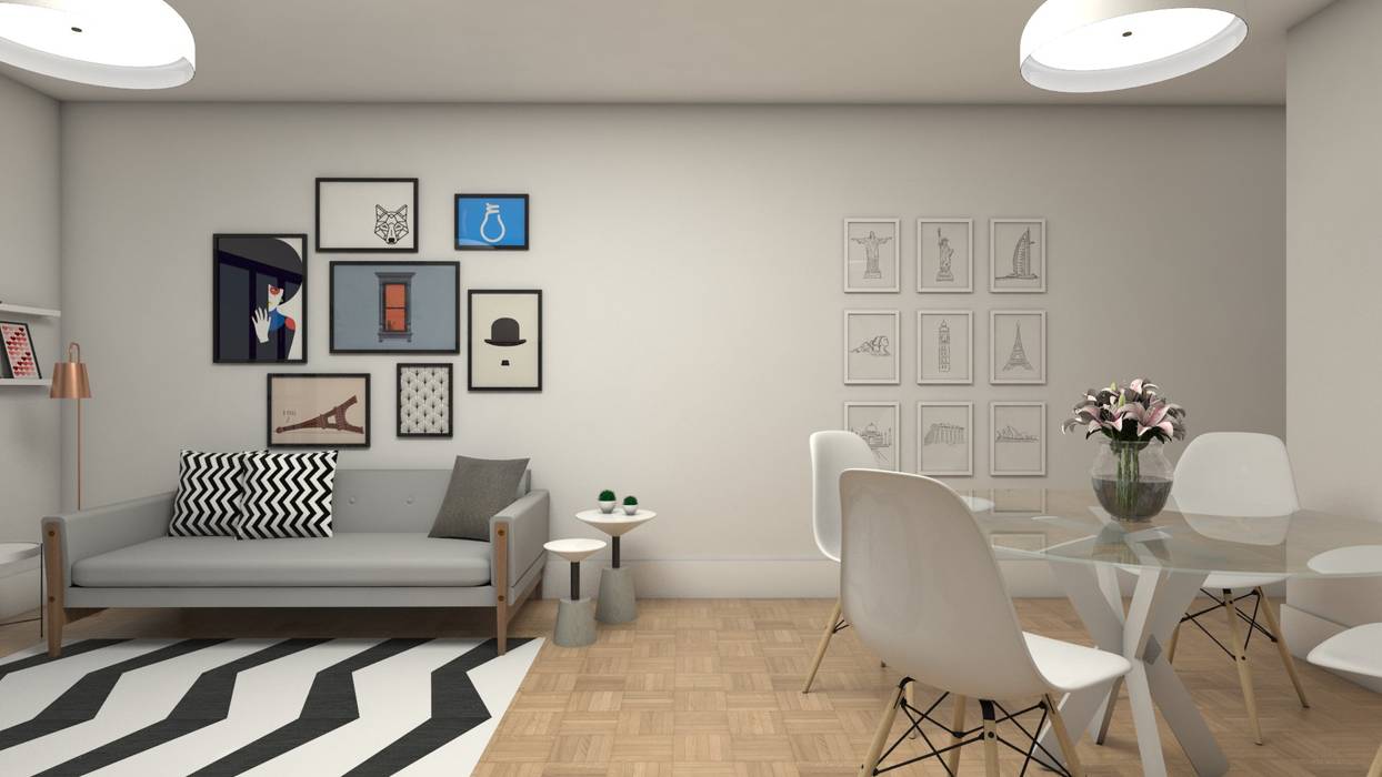 Apartamento Pinheiros, Studio Escala Arquitetura e Interiores Studio Escala Arquitetura e Interiores Living room
