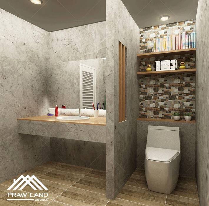 Water closet : #ห้องน้ำ IWC-01, PRAWLAND PRAWLAND สวนภายใน คอนกรีต ตกแต่งภายใน