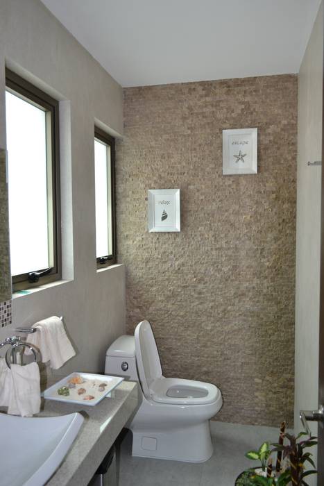 Detalle de baño ANTARA DISEÑO Y CONSTRUCCIÓN SA DE CV Baños de estilo moderno Piedra