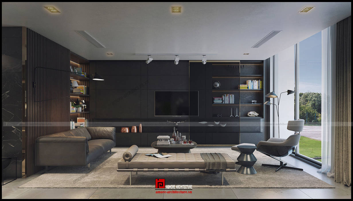 Ciputra Villa, Công ty CP Kiến trúc và Đầu tư Xây dựng Hà Nội A&More Công ty CP Kiến trúc và Đầu tư Xây dựng Hà Nội A&More Modern Living Room