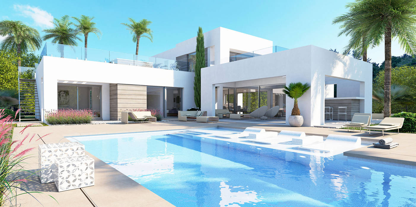 Villa Chloe - New Build Moraira Blue Square Real Estate Mediterranean style houses Ceramic New Build,Modern,Villa,Elegant,Spain,Javea,Moraira,Ibizan,Open Plan,Swimming Pool