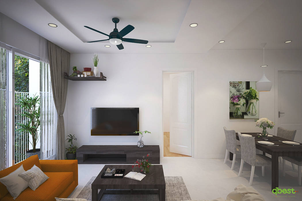 Living room Công ty TNHH Thiết kế và Ứng dụng QBEST Modern Living Room Side tables & trays