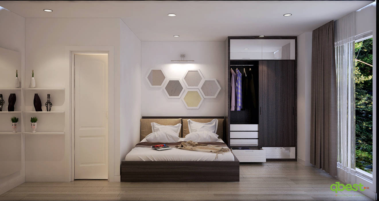 Bedroom Công ty TNHH Thiết kế và Ứng dụng QBEST Modern style bedroom Beds & headboards