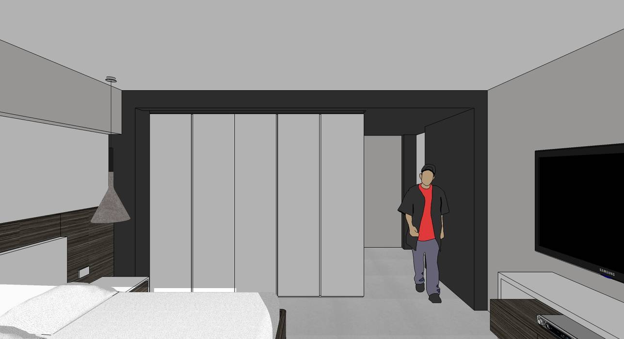 Apto. N°1. Habitación principal cond etalle de closet MARATEA estudio Cuartos de estilo minimalista