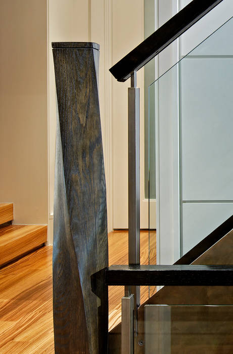 Custom Staircase Detail Douglas Design Studio Modern corridor, hallway & stairs