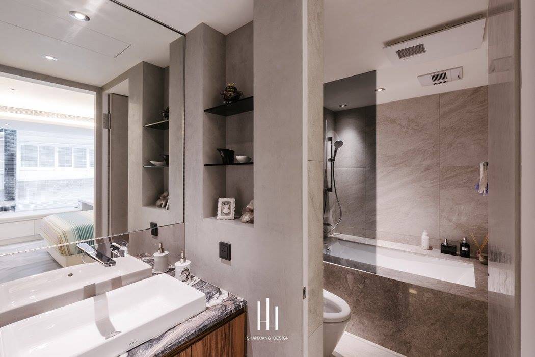 台北西湖-住宅案, 山巷室內設計 山巷室內設計 現代浴室設計點子、靈感&圖片
