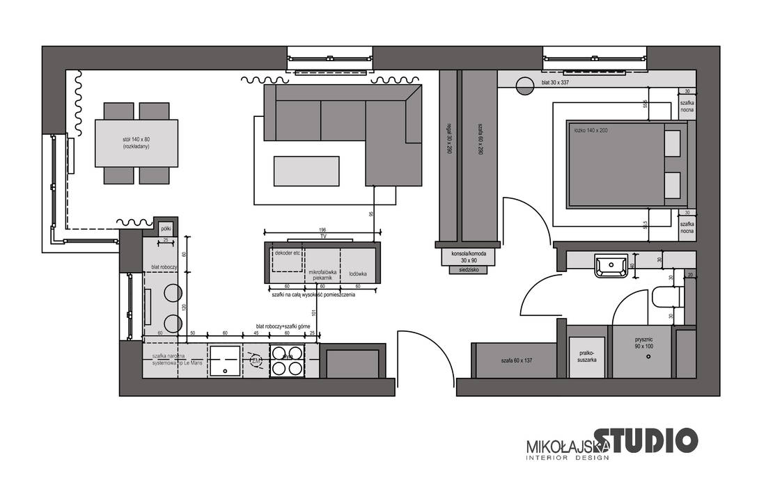 MIESZKANIE PRZY GRZEGÓRZECKIEJ, MIKOŁAJSKAstudio MIKOŁAJSKAstudio Dinding & Lantai Gaya Skandinavia