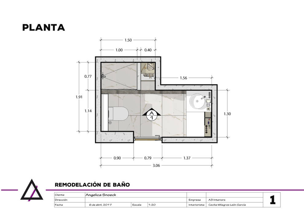 Remodelación de Baño Principal, A3 Interiors A3 Interiors