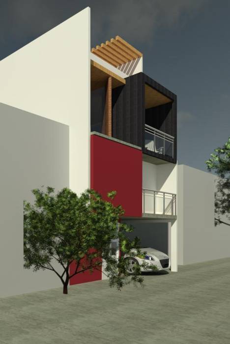 Fachada 2 Perfil Arquitectónico Casas modernas: Ideas, diseños y decoración Concreto