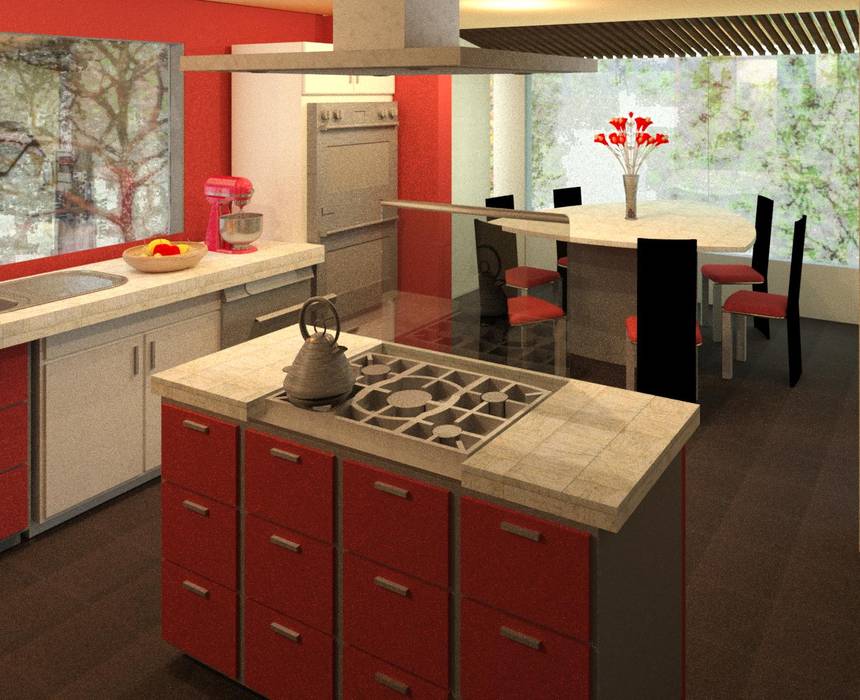 Diseño y remodelación de casa habitación - Peras 62, Perfil Arquitectónico Perfil Arquitectónico Modern kitchen Wood Wood effect