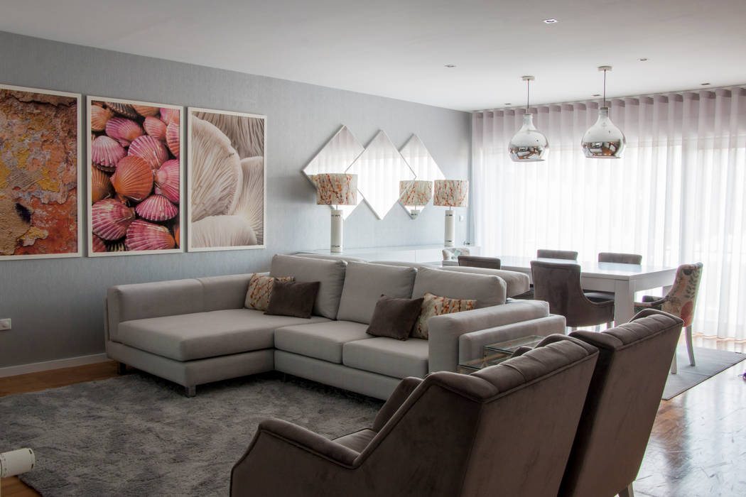 Design de interiores em apartamento de sonho , Grupo HC Grupo HC Living room