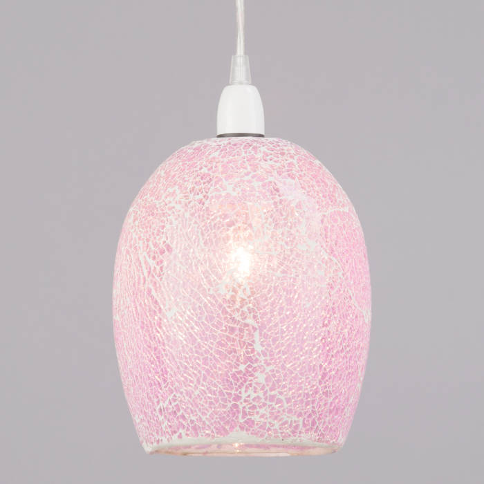 Tate Crackle Glass Easy To Fit Ceiling Light Shade Pink