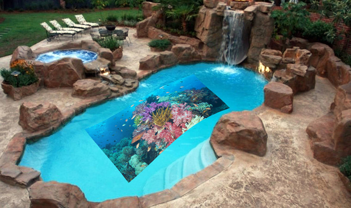 Fondos de piscinas y paredes con murales de cerámica en placas 30x40, Fotoceramic Fotoceramic Pool