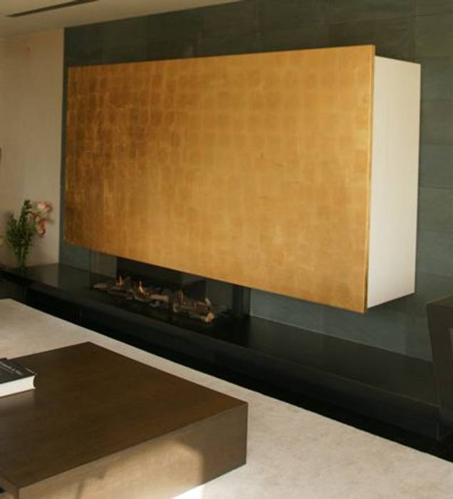 Residential project in Sitges, Barcelona Studioapart Interior & Product design Barcelona Modern dining room fireplace,livingroom,minimal