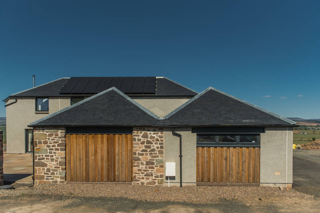 Drumpark 2, Woodside Parker Kirk Architects Woodside Parker Kirk Architects Garage / Hangar ruraux Stone house,garage,timber cladding,solar cells,renewables,energy,slate roof,pitched roof,render