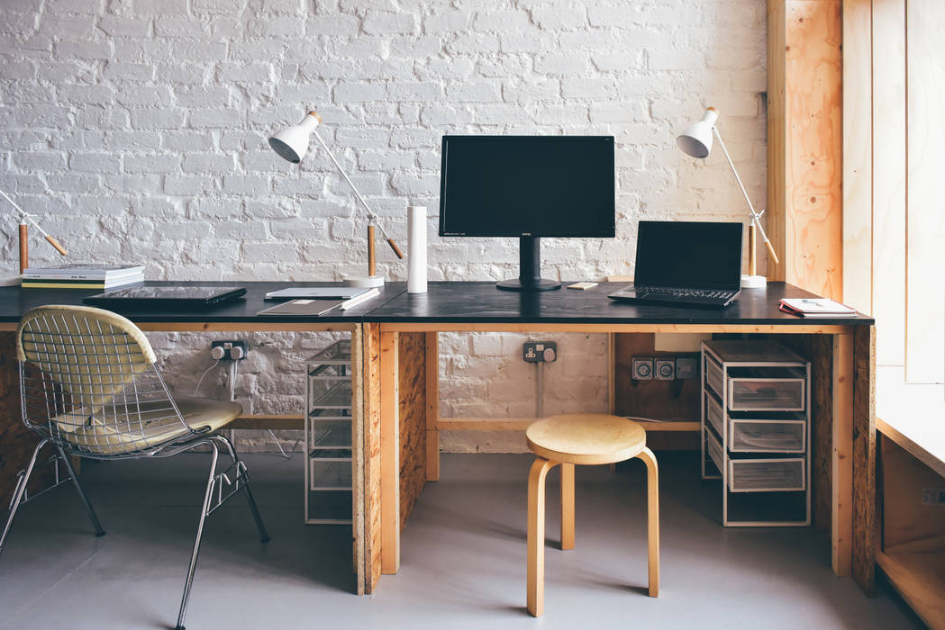 Designed And Made Desks With Osb And Black Painted Plywood Tops