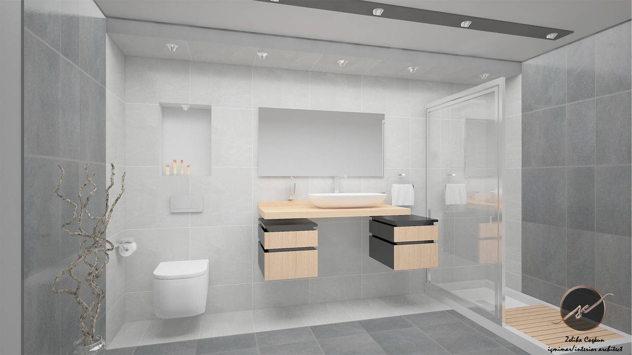 V Banyo Tasarımı, İz Tasarım ve İçmimarlık İz Tasarım ve İçmimarlık Modern Banyo