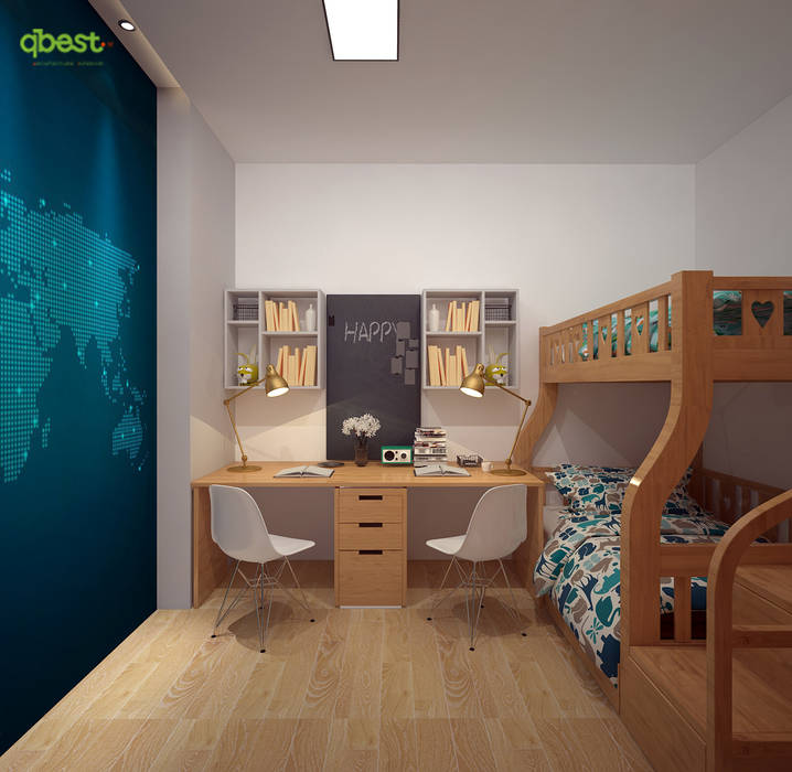 Phòng ngủ trẻ em Công ty TNHH Thiết kế và Ứng dụng QBEST Phòng ngủ phong cách hiện đại Wardrobes & closets