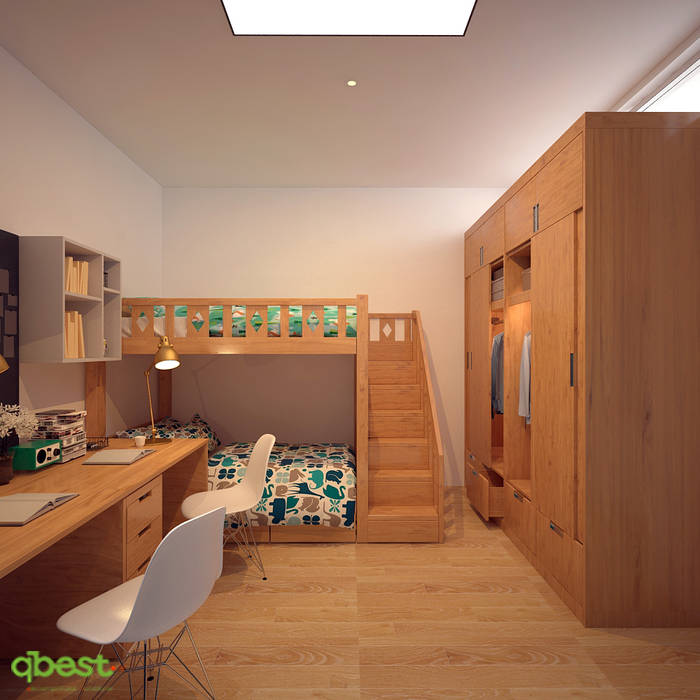 Phòng ngủ trẻ em Công ty TNHH Thiết kế và Ứng dụng QBEST Phòng ngủ phong cách hiện đại Wardrobes & closets