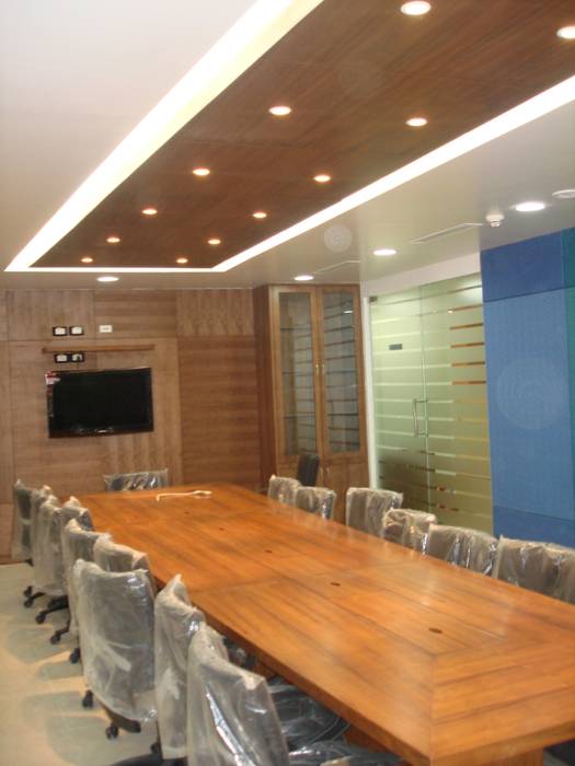 conference room Mithi Interiors Private Limited Asian style study/office Table,Furniture,Property,Wood,Interior design,Chair,Lighting,Architecture,Flooring,Floor