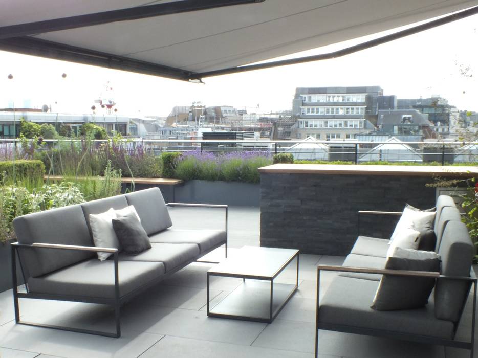 Ganton Street Roof Terrace Aralia Commercial spaces Stone london roofterrace,outdoor kitchen,Commercial Spaces