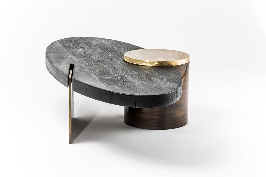 Primal coffee table Egg Designs CC Modern living room Wood Wood effect brass,bronze,wood,timber,black,charcoal,cast,patio,lounge,Side tables & trays