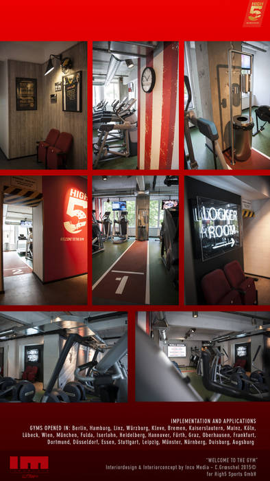 High 5 Gym, Inco Media - Kommunikationsdesign, Interiordesign Inco Media - Kommunikationsdesign, Interiordesign صالة الرياضة