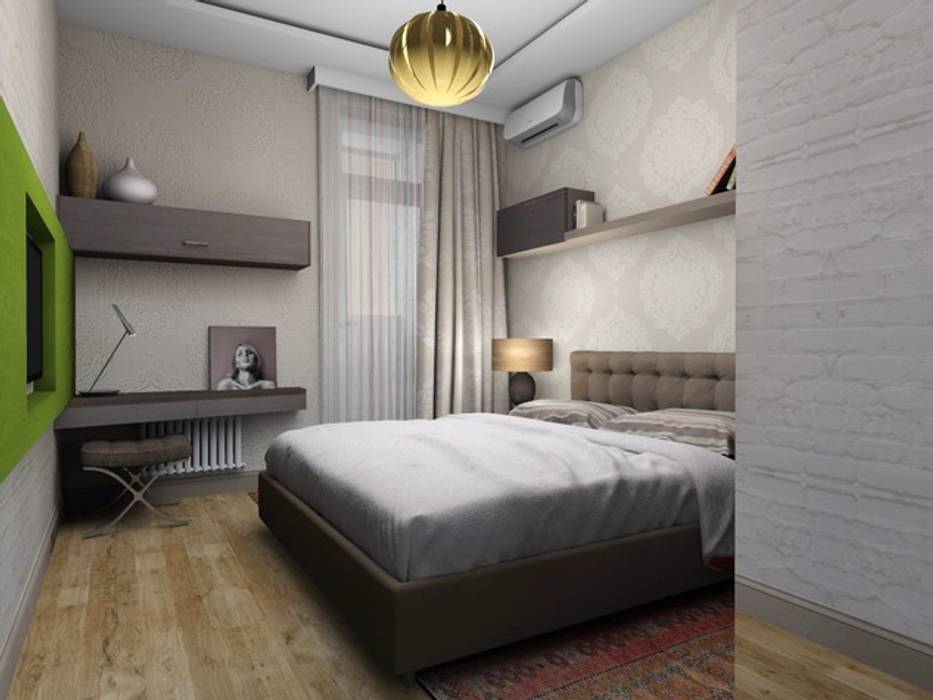 Квартира на Ягодной улеце, "Мастерская интерьеров" 'Мастерская интерьеров' Спальня в стиле модерн