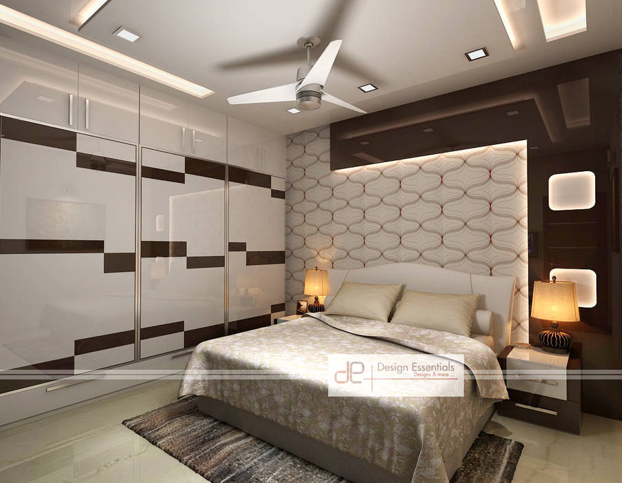 Residence at Rohini, New Delhi, Design Essentials Design Essentials Chambre moderne Contreplaqué