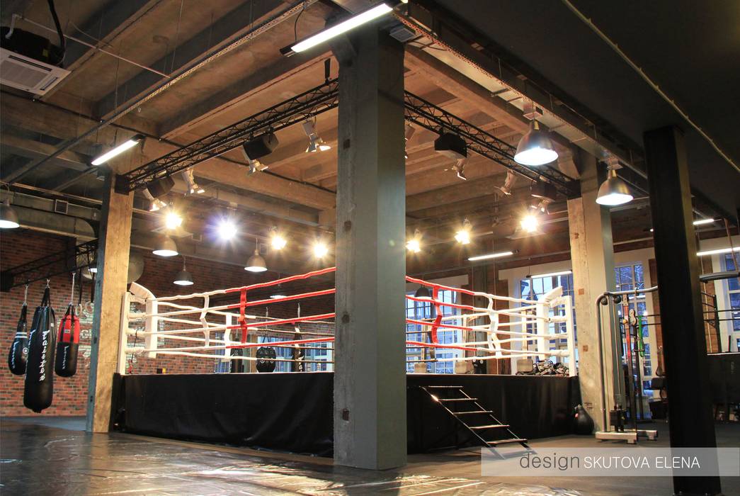Ринг ELENA SKUTOVA Тренажерный зал в стиле лофт ринг,спортивный клуб,бойцовский клуб,дизайн интерьера,лофт дизайн,елена скутова