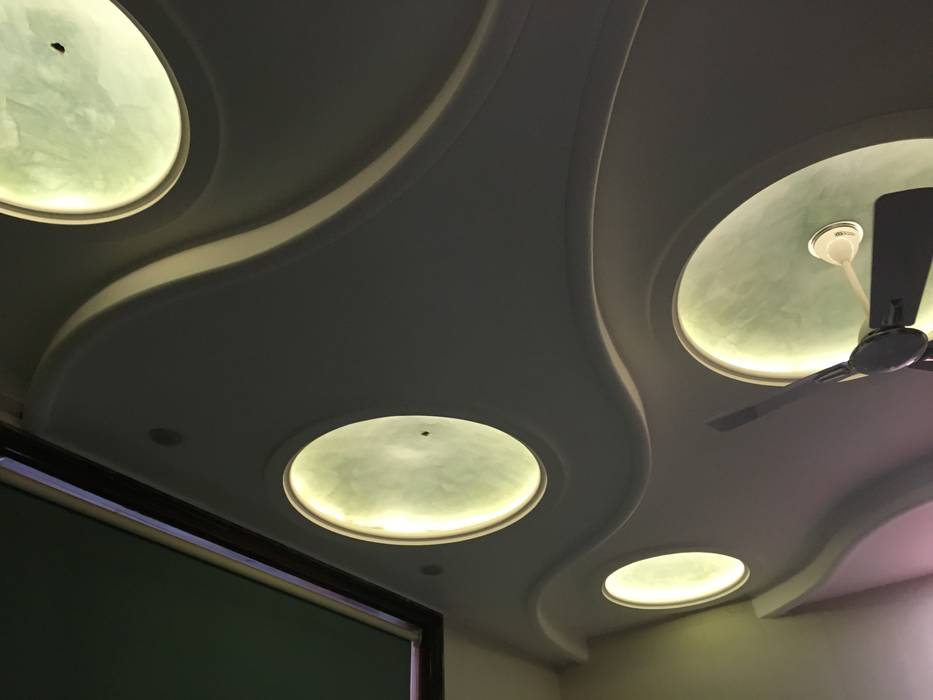 False ceiling for the bathroom SA Architects Modern bathroom MDF Lighting