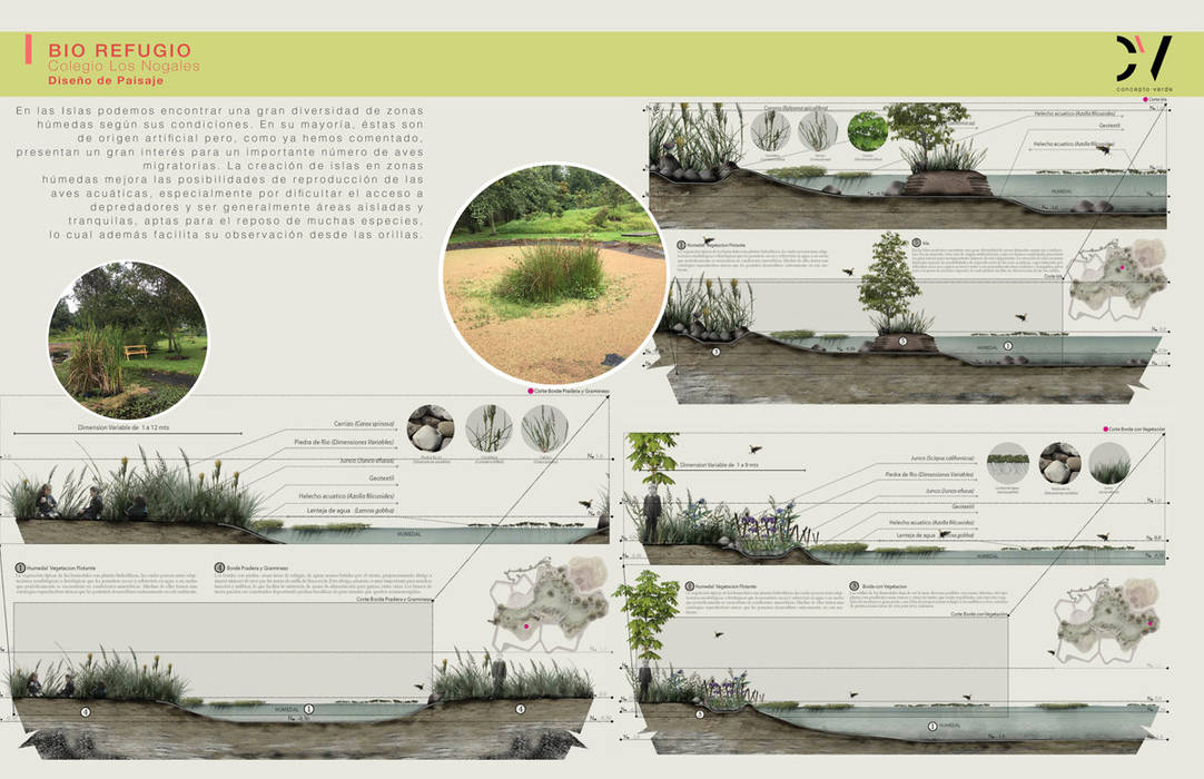 BIOREFUGIO COLEGIO LOS NOGALES, concepto verde SAS concepto verde SAS Country style garden