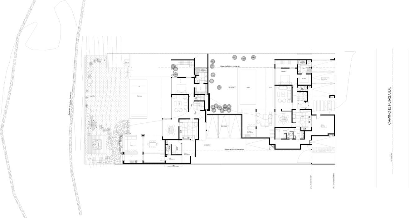 Plano conjunto Carvallo & Asociados Arquitectos Casas de estilo mediterráneo Condominio moderno