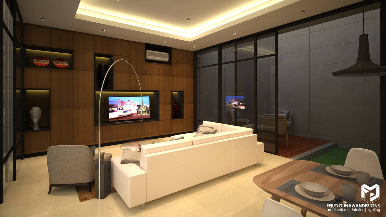 Living Room FerryGunawanDesigns Ruang Keluarga Modern