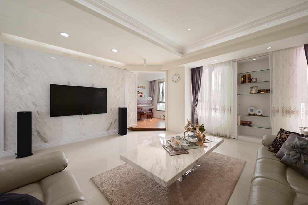 畸零格局 趙玲室內設計 客廳 客廳,新古典,白色