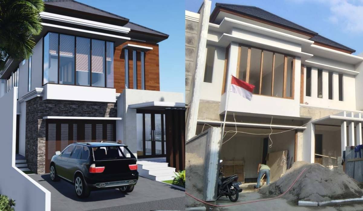 Project Rumah Unit Nuansa Villa Bali Modern di Cinere unit 2, Studio JAJ Studio JAJ Дома в скандинавском стиле