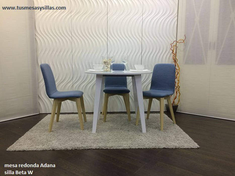 Mesa redonda extensible blanca en 90 cm: comedor de estilo de ... Mesa redonda extensible blanca en 90 cm: comedor de estilo de ...