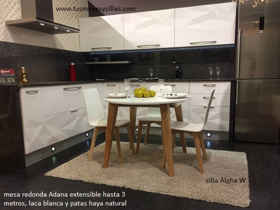 Mesa redonda de estilo nordico extensible: cocina de estilo de ... Mesa redonda de estilo nordico extensible: cocina de estilo de ...