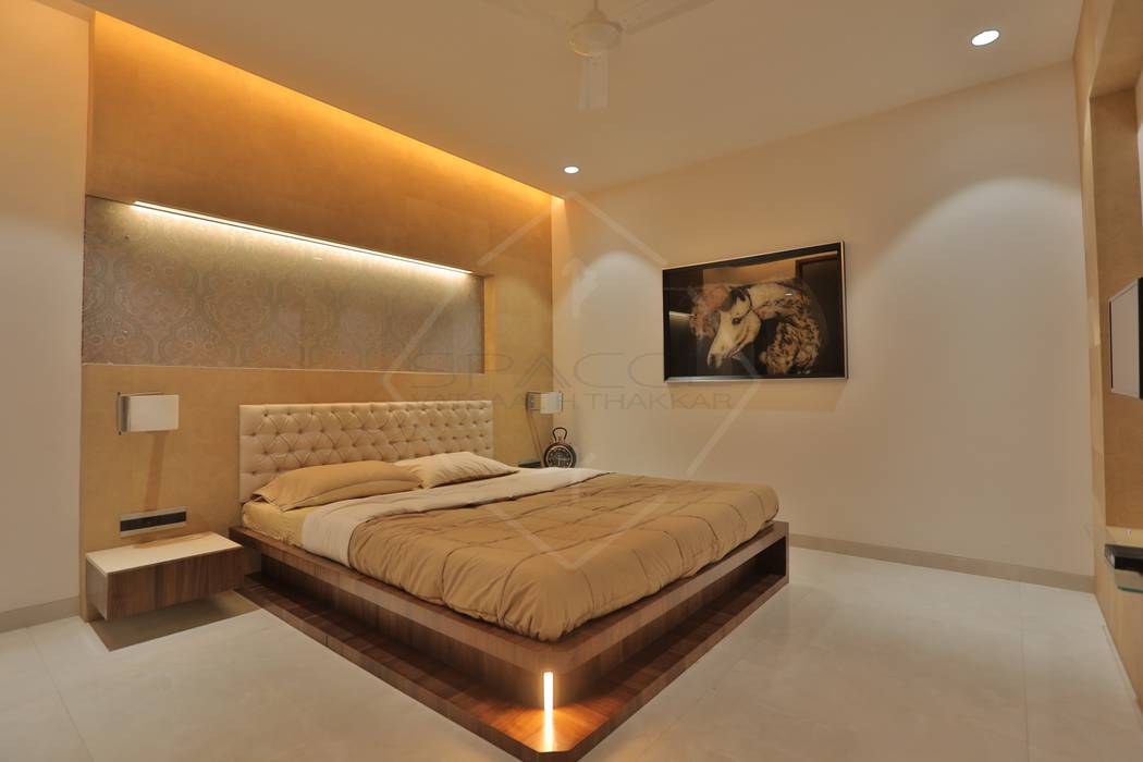 SKY DECK, SPACCE INTERIORS SPACCE INTERIORS Asian style bedroom