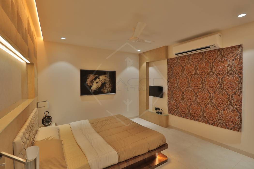SKY DECK, SPACCE INTERIORS SPACCE INTERIORS Asian style bedroom